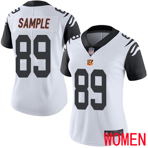 Cincinnati Bengals Limited White Women Drew Sample Jersey NFL Footballl #89 Rush Vapor Untouchable->women nfl jersey->Women Jersey